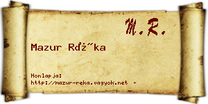 Mazur Réka névjegykártya